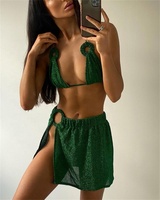 2022 Fabricant de bikini OEM personnalisé de haute qualité Sexy à nouer sur le côté Bikini à paillettes pour femmes