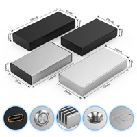 Kotak Proyek Aluminium Kecil yang Dipasang di Dinding, Terbuat dari Ekstrusi Aluminium, Berbahan PCB, Terpisah Bagian, Anodisasi, dan Dilengkapi Casing Ekstrusi Aluminium