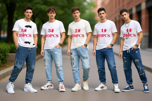 Conjunto de Camisetas para Hombre Msm, Cuello Redondo Informal, 100% Algodón, Estampado Frontal, Estilo Veraniego HP009, Tallas 31-35, En Stock - Product Image 2