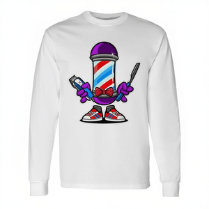 Camiseta de manga larga Barber Pole Master para entusiastas de las barberías - Product Image 2