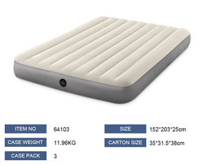 Lit d'air simple <span class=keywords><strong>Intex</strong></span> 64103 Queen Dura-Beam Series, matelas gonflable confortable en velours côtelé pour le camping en plein air - Product Image 6