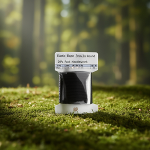 Ruban élastique Erpsl 3mmx3m noir rond, paquet de 24 pièces pour travaux d'aiguille - Product Image 3