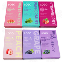 Bandes blanchissantes pour les dents GT Private Label, 6 saveurs, logo personnalisé, paquet de 7 pièces, variétés de fruits aux baies mélangées, utilisation à domicile, au bureau ou en voyage