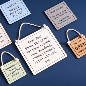 <strong>Personalised</strong> Wood Square Sign <strong>Wooden</strong> Plaque Custom Large and Small Engraved Room <strong>Signs</strong> for Home Kitchen - Product Image 5