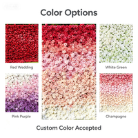Mur de fleurs artificielles rouges réalistes européennes pour mariage, 2,4 m x 2,4 m, toile de fond en tissu de soie, haute simulation, vente chaude