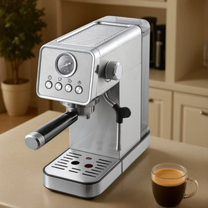 Cafetera Espresso Eléctrica Semiautomática de 20 Bares, Acero Inoxidable, con Espumador de Leche, para Uso Doméstico y Hotelero - Product Image 1