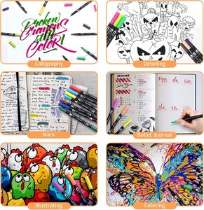 Marqueurs d'art à double pointe personnalisés Somagi, stylos à aquarelle, ensemble de marqueurs pinceaux pour enfants et étudiants - Product Image 4