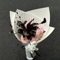 Papier d'emballage pour fleurs en papier glassine à pois, translucide, semi-transparent, pour emballer des bouquets, en couches, lot de 10 feuilles, vente en gros