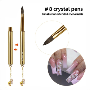 Ensemble de pinceaux à ongles avec manche métallique, stylo de dessin pour liner, logo personnalisé, vente en gros, pinceau professionnel pour manucure en gel UV, pinceau pour nail art - Product Image 5
