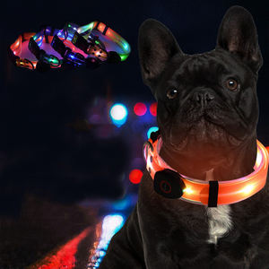 Joymay 2025 lujo recargable LED mascota perro Collar Correa personalizada ABS tela luz perro Collar gran oferta Material de aleación - Product Image 1