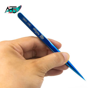 Mayuan MY-50 Pince à épiler de précision en acier inoxydable bleu à pointe fine pour <span class=keywords><strong>réparation</strong></span> <span class=keywords><strong>d</strong></span>'empreintes digitales de cavalier de carte PCB de téléphone portable - Product Image 1
