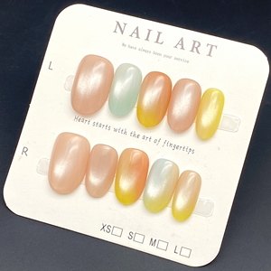 Diseñador Prensa en las <span class=keywords><strong>uñas</strong></span> Ojo de gato corto Estilo francés 3D 10 piezas <span class=keywords><strong>Uñas</strong></span> acrílicas hechas a mano Venta al por mayor <span class=keywords><strong>Uñas</strong></span> postizas - Product Image 1
