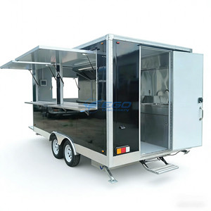 Electric Black Mobile White Food Trailer Fully Equipped Food Cart Food Vending Truck for Sale - Product Image 4