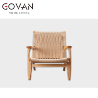 Fauteuil lounge en bois de frêne massif style Wabi Sabi, siège d'appoint minimaliste pour salon, confort ergonomique, détente et repas