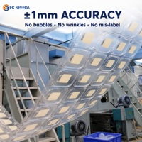 Dubbele spanning 110V 220V 6 koppen 480 stuks/min verse fruit clamshell punnet bodem blister automatische etiketteermachine