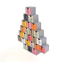 Boîte cosmétique réutilisable faite à la main avec compte à rebours de 24 jours Emballage de boîte-cadeau de calendrier de l'avent de Noël