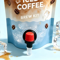 Pochettes souples personnalisées pour café infusé à froid avec robinet distributeur 1L 3L 5L – Emballage pour concentré liquide