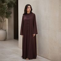 Abaya Kaftan en Tissu Premium pour Femme, Robe Longue Modeste de Luxe, Style Boucle Rétro, Nouvelle Mode Dubaï, Vêtement Musulman Féminin