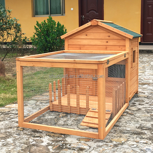 Casa para Mascotas de Madera Desmontable con Diseño Moderno SDR025, Jaula para Conejos con Área Exterior y Espacio para Esconderse - Product Image 5
