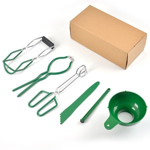 Conjunto de Ferramentas Multifuncional para Conservas, Kit de 6 Peças com Pinça Metálica para Levantar Frascos, Funil de Conservas Barato, Pinça para Frascos - Product Image 5