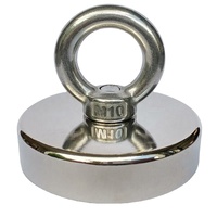 Aimant de pêche en usine de Chine avec poignée en anneau D75 550 LBS Force de traction Ni revêtement matériaux magnétiques en néodyme