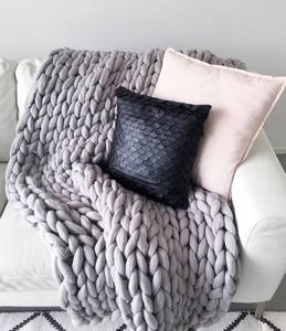 <span class=keywords><strong>Plaid</strong></span> de luxe personnalisé en chenille violette, tricoté, épais, tressé et noué, taille King, avec motif imprimé, confortable - Product Image 3