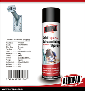 AEROPAK peinture en aérosol galvanisation à froid séchage rapide pulvérisation <span class=keywords><strong>sur</strong></span> protection contre le zinc prévenir la rouille acier brut <span class=keywords><strong>galvanisé</strong></span> - Product Image 3