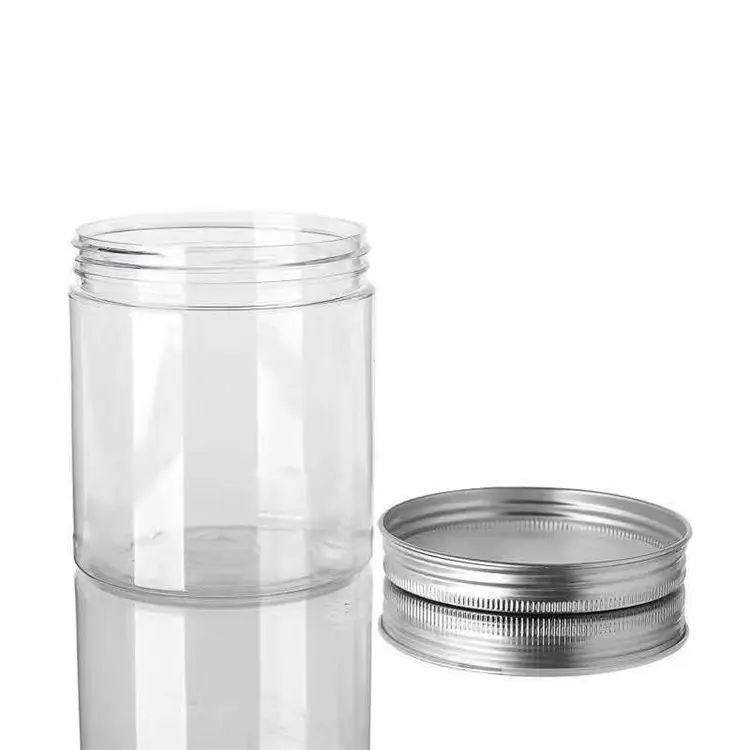 Custom Logo Child Resistant 3OZ PET Jar Plastic Container with Aluminum Lid