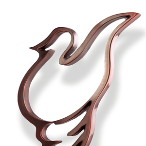 Statue en forme d'oiseau abstraite personnalisée avec socle en <span class=keywords><strong>bois</strong></span>, trophée d'artisanat en métal, technique de coulée, concept - Product Image 4