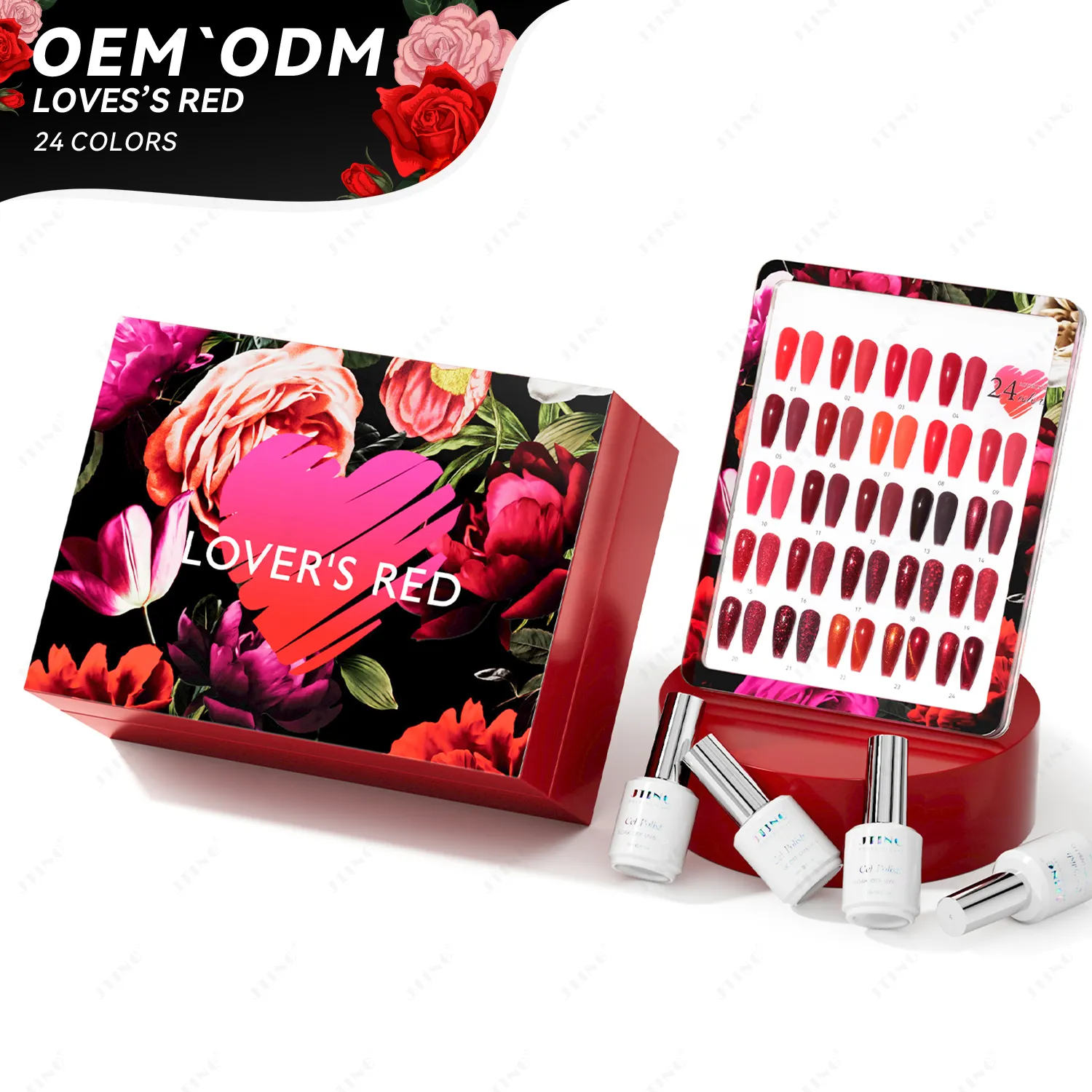 Jting Nieuwste Populaire Trends Nieuwjaar Valentijn Festival Liefhebber Rood 24 Kleuren Gel Nagellak Collectie Set Box Gratis Kleurenboek