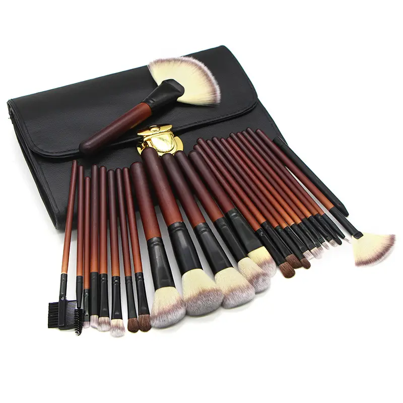 26pcs Brushes Natural Hair Wooden Makeup Brush Set Professional