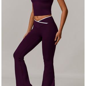 Ensemble de yoga pour femmes de haute qualité, ensemble de sport, vêtements d'entraînement, logo personnalisé, tissu OEM - Product Image 2