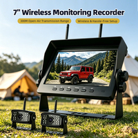 Caméra de recul numérique sans fil 7 pouces 1080p HD avec carte pour camions, surveillance et enregistrement de conduite – Kit complet