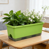 Outil de culture de légumes pour balcon domestique, pot de fleurs carré en plastique pour plantes succulentes 10,89 L, respirant, minimaliste, écologique, durable