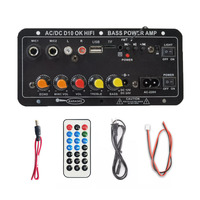 D10 yüksek bas USB ses amplifikatörü kurulu 12V/24V/220V AUX TF kart bluetooth çok fonksiyonlu Mic ev kullanımı uzaktan kumanda araba