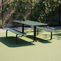 Ensemble table et chaises d'extérieur monobloc en alliage d'aluminium pour cour, terrasse, parc, restaurant pour servir du thé au lait et du café
