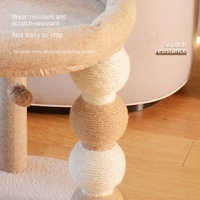 Arbre à chat en bois moderne colonne à gratter en sisal intégrée cadre d'escalade nid durable planche sans miettes vente en gros boîte de lit pour animaux de compagnie emballage