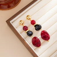 Boucles d'oreilles pendantes tendance multicolores en résine irrégulière pour femmes, breloques, accessoires de mode, bijoux cadeau