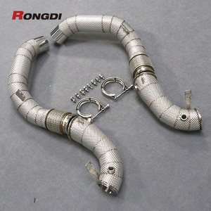 ท่อไอเสียสแตนเลสแบบตรงขนาด 3.5 นิ้ว ลดเป็น 3 นิ้ว พร้อมแผ่นกันความร้อน สำหรับ BMW M5 F90 S63 4.4T - Product Image 5