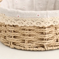 Panier de rangement en corde de papier circulaire moderne en gros, écologique et durable, pour l'organisation de la maison (cosmétiques, jouets et collations)