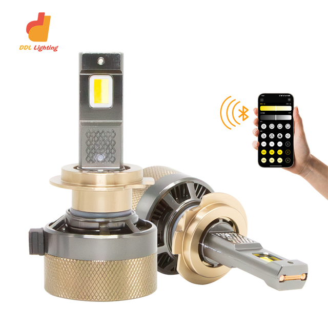 AI80 Smart APP Control LED Headlight Kit High Power H1 H7 H4 9005 9006 for Automotive H4 Tri Color Led Headlight Bulb Car