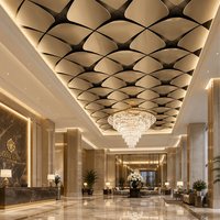 Panneaux en aluminium sur mesure, résistants au feu, pour hôtels de luxe, halls d'entreprises, plafonds modernes 3D, décoration intérieure commerciale