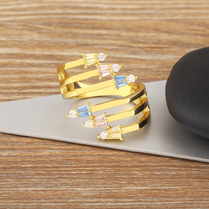 Qiku Mới Đến Punk Claw Hình Dạng Cubic Zirconia Đồng Quyến Rũ Mở Có Thể Điều Chỉnh Nhẫn Phụ Nữ Cô Gái Cá Tính Đồ Trang Sức Ngón Tay Quà Tặng - Product Image 2