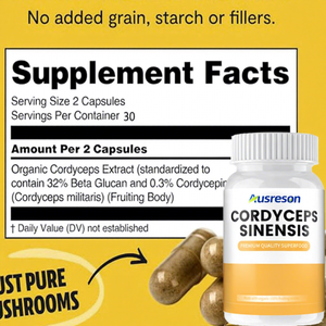 Ausreson OEM saf <span class=keywords><strong>Cordyceps</strong></span> Sinensis özü kapsül sağlık ürün takviyesi 500mg <span class=keywords><strong>Cordyceps</strong></span> mantar kapsülleri - Product Image 2