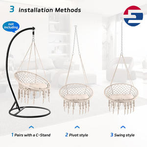 आधुनिक डबल सीटें इनडोर/आउटडोर फांसी कुर्सी स्विंग 600d ऑक्साफोर्ड तकिया लोहे के फ्रेम रॉकिंग कुर्सी लिविंग रूम - Product Image 6