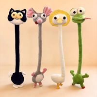 Ensemble de porte-clés en peluche chat et souris aux grandes yeux mignons, pendentif animal de dessin animé à câliner, breloques de sac à dos, cadeau