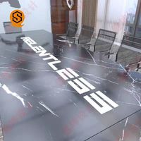 Système de conférence sans papier personnalisé avec microphone de bureau intégré, moniteur caché et élévateur de table pour grandes salles de réunion, logo personnalisable