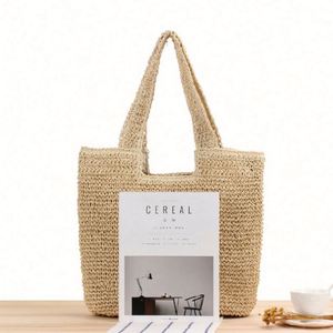 Sac de plage tissé à la main en papier, grande capacité, décontracté, pour vacances en bord de mer, vente en gros - Product Image 3