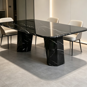 <span class=keywords><strong>Tavolo</strong></span> da Pranzo Moderno in <span class=keywords><strong>Marmo</strong></span> <span class=keywords><strong>Nero</strong></span> Marquina di Centurymosaic per Sala da Pranzo Domestica - Product Image 1