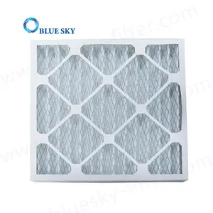 Özelleştirilmiş gümüş karton çerçeve Merv 6 365x365x45mm 14x14x1.8 inç pilili AC fırın hava filtresi